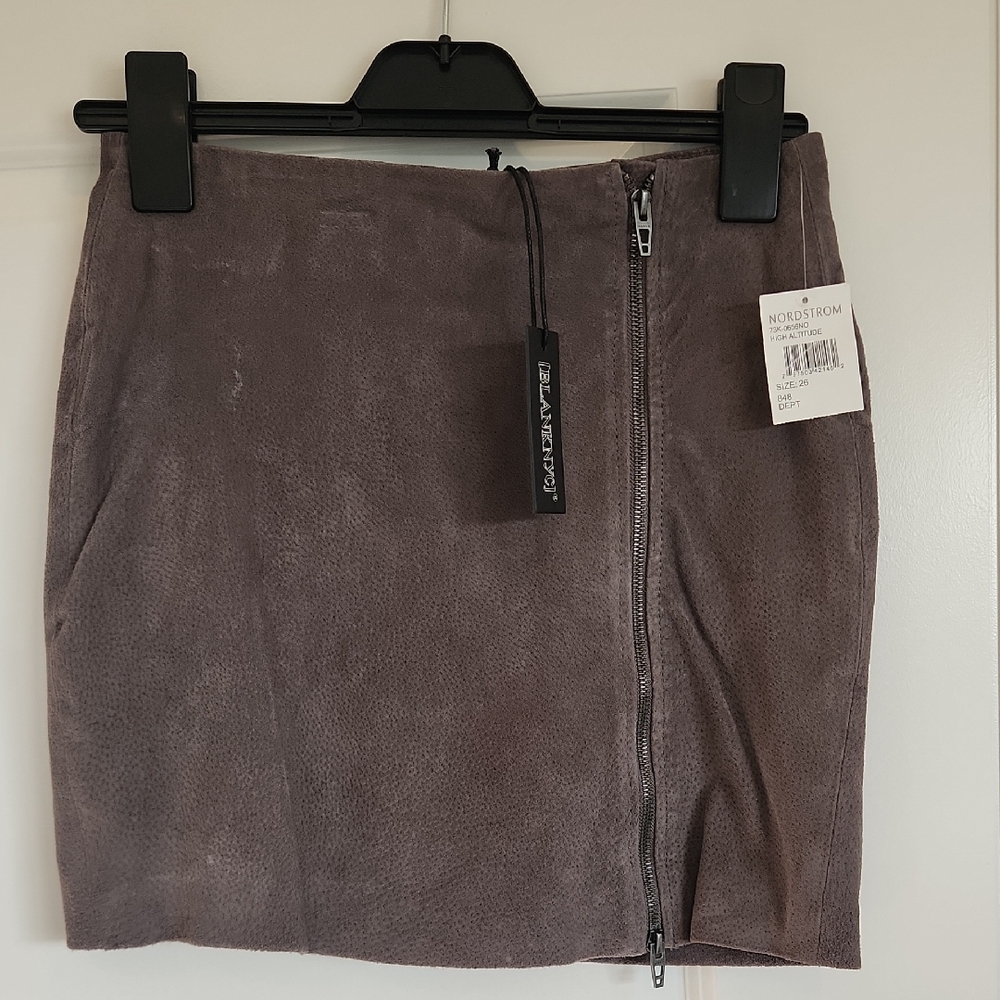 Blank NYC Charcoal Suede Mini Skirt